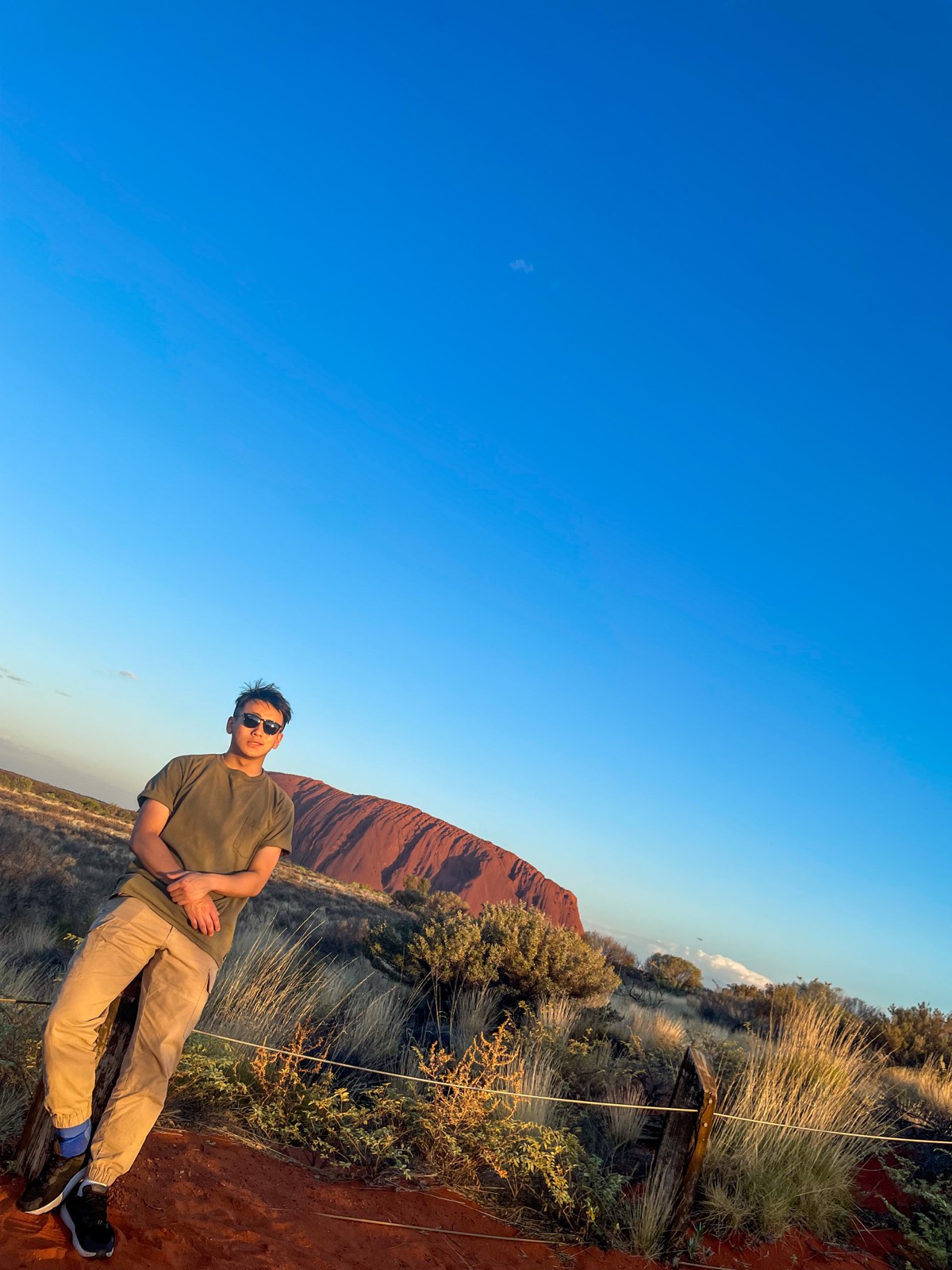 Founder of AtoJ Experiences at Uluru at sunset