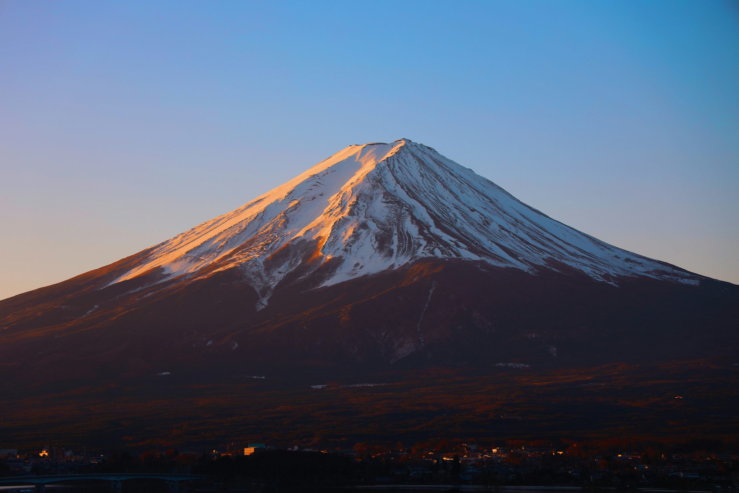 Mt. Fuji and Chureito Pagoda at golden hour